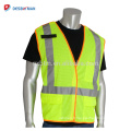 Personnalisé Logo Et Taille Hi-Viz Orange Gilets De Sécurité De La Circulation Poches Respirant Polyester Maille Réfléchissant Veste De Travail Front Tirette